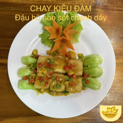 CHAY KIỀU ĐÀM ĐẬU HŨ NON SỐT CHANH DÂY